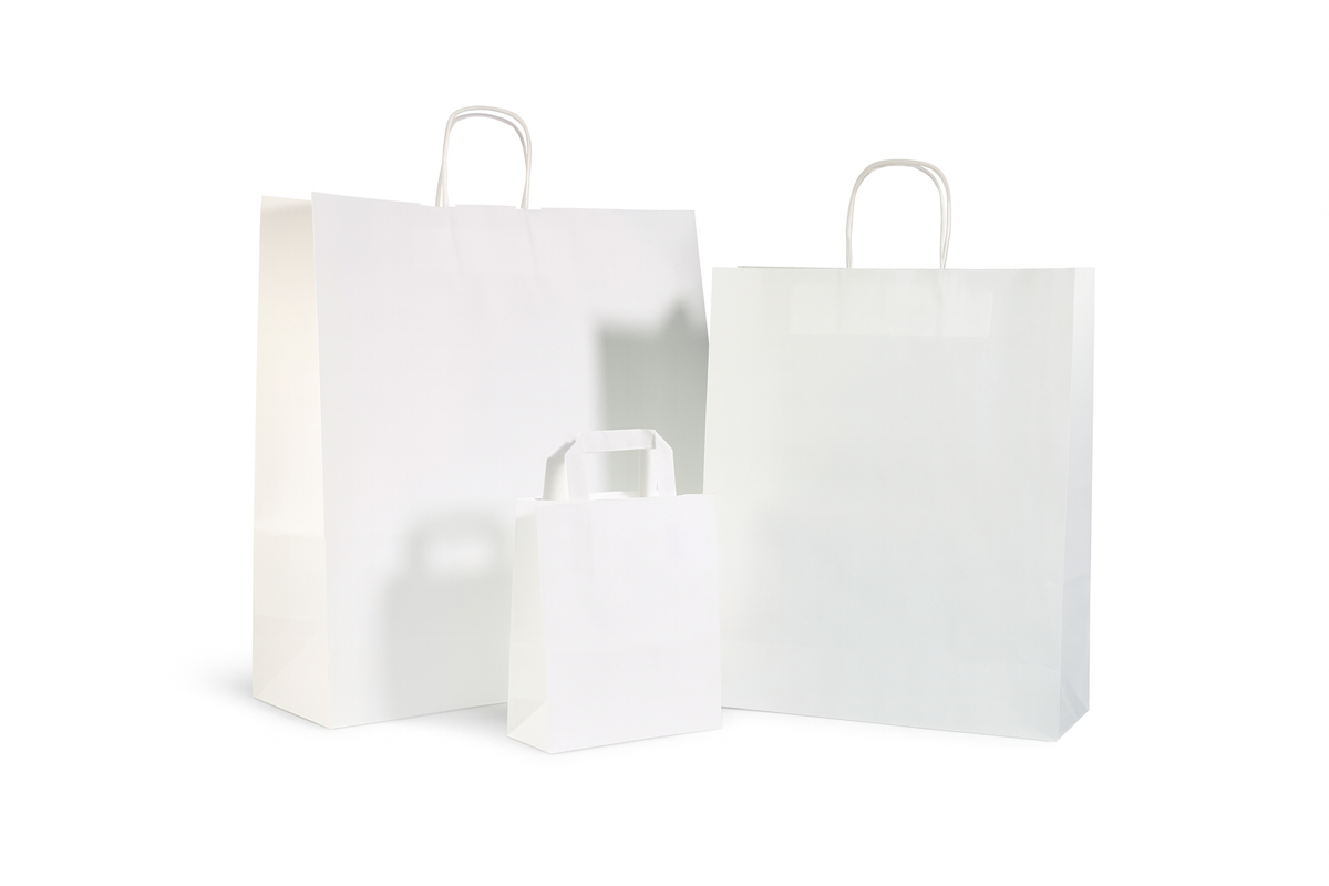 Weiße Papiertüte